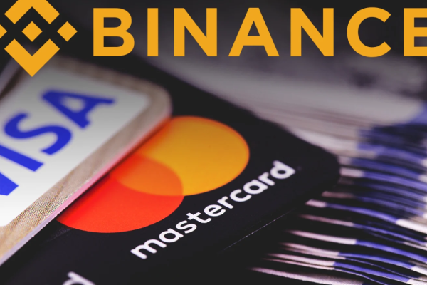 User accessing Binance on a smartphone to withdraw crypto to Mastercard in Europe.