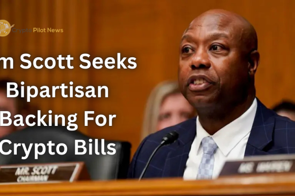Sen. Tim Scott discusses bipartisan cryptocurrency legislation and identifies Elizabeth Warren as a key obstacle.